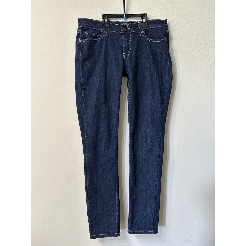 Levis 524 Too Superlow Jeans Women 11M Dark Wash Stretch Studded Pocket Y2K Low